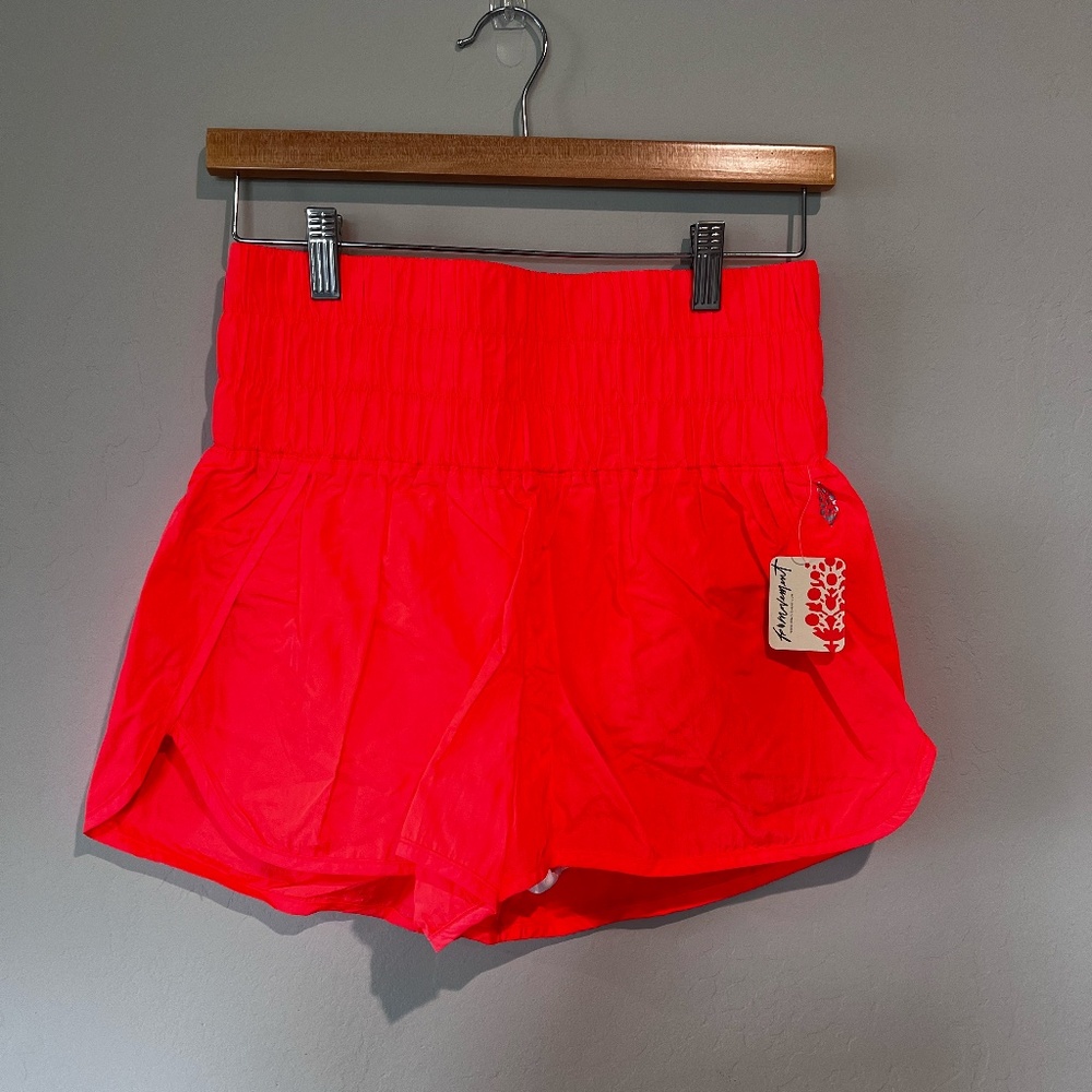 Free People The Way Home Shorts Size Medium Neon Orange NWT